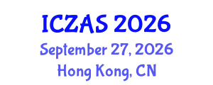 International Conference on Zoology and Animal Science (ICZAS) September 27, 2026 - Hong Kong, China