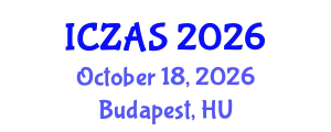 International Conference on Zoology and Animal Science (ICZAS) October 18, 2026 - Budapest, Hungary