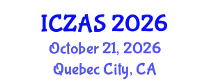 International Conference on Zoology and Animal Science (ICZAS) October 21, 2026 - Quebec City, Canada