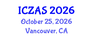 International Conference on Zoology and Animal Science (ICZAS) October 25, 2026 - Vancouver, Canada