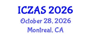 International Conference on Zoology and Animal Science (ICZAS) October 28, 2026 - Montreal, Canada