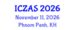 International Conference on Zoology and Animal Science (ICZAS) November 11, 2026 - Phnom Penh, Cambodia