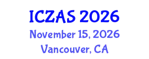 International Conference on Zoology and Animal Science (ICZAS) November 15, 2026 - Vancouver, Canada