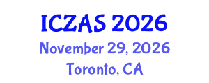 International Conference on Zoology and Animal Science (ICZAS) November 29, 2026 - Toronto, Canada