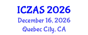 International Conference on Zoology and Animal Science (ICZAS) December 16, 2026 - Quebec City, Canada