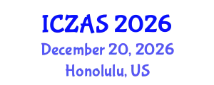 International Conference on Zoology and Animal Science (ICZAS) December 20, 2026 - Honolulu, United States