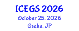 International Conference on Environmental Geology and Seismology (ICEGS) October 25, 2026 - Osaka, Japan