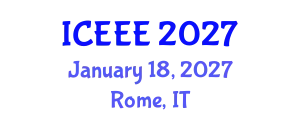International Conference on Electrotechnics and Electrical Engineering (ICEEE) January 18, 2027 - Rome, Italy