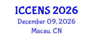 International Conference on Chemical Engineering and Nanoparticle Synthesis (ICCENS) December 09, 2026 - Macau, China