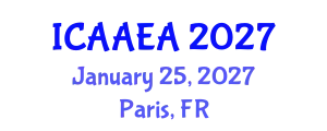 International Conference on Advanced Aerospace Engineering and Aerostructures (ICAAEA) January 25, 2027 - Paris, France