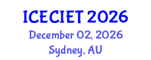 International Conference on Education, Curriculum, Instructional and Educational Technology (ICECIET) December 02, 2026 - Sydney, Australia