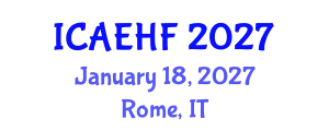 International Conference on Applied Ergonomics and Human Factors (ICAEHF) January 18, 2027 - Rome, Italy