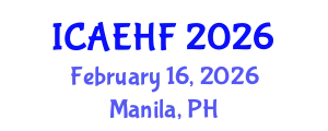 International Conference on Applied Ergonomics and Human Factors (ICAEHF) February 16, 2026 - Manila, Philippines
