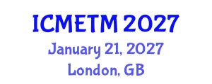 International Conference on Music Education and Teaching Methods (ICMETM) January 21, 2027 - London, United Kingdom