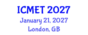 International Conference on Mathematics Education and Teachers (ICMET) January 21, 2027 - London, United Kingdom