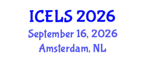 International Conference on Education and Learning Sciences (ICELS) September 16, 2026 - Amsterdam, Netherlands