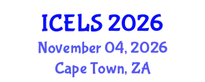 International Conference on Education and Learning Sciences (ICELS) November 04, 2026 - Cape Town, South Africa