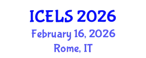 International Conference on Education and Learning Sciences (ICELS) February 16, 2026 - Rome, Italy