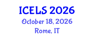 International Conference on Education and Learning Sciences (ICELS) October 18, 2026 - Rome, Italy