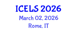 International Conference on Education and Learning Sciences (ICELS) March 02, 2026 - Rome, Italy