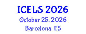 International Conference on Education and Learning Sciences (ICELS) October 25, 2026 - Barcelona, Spain