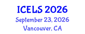 International Conference on Education and Learning Sciences (ICELS) September 23, 2026 - Vancouver, Canada