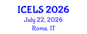 International Conference on Education and Learning Sciences (ICELS) July 22, 2026 - Rome, Italy