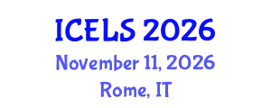 International Conference on Education and Learning Sciences (ICELS) November 11, 2026 - Rome, Italy