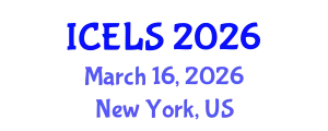 International Conference on Education and Learning Sciences (ICELS) March 16, 2026 - New York, United States