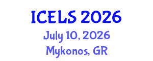 International Conference on Education and Learning Sciences (ICELS) July 10, 2026 - Mykonos, Greece