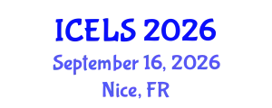 International Conference on Education and Learning Sciences (ICELS) September 16, 2026 - Nice, France