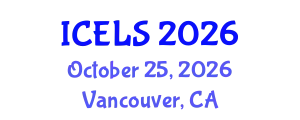 International Conference on Education and Learning Sciences (ICELS) October 25, 2026 - Vancouver, Canada