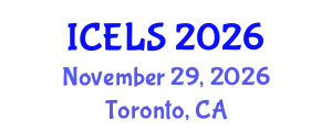 International Conference on Education and Learning Sciences (ICELS) November 29, 2026 - Toronto, Canada