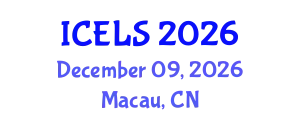 International Conference on Education and Learning Sciences (ICELS) December 09, 2026 - Macau, China