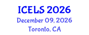 International Conference on Education and Learning Sciences (ICELS) December 09, 2026 - Toronto, Canada