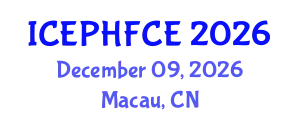 International Conference on Engineering Psychology, Human Factors and Cognitive Ergonomics (ICEPHFCE) December 09, 2026 - Macau, China
