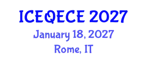 International Conference on Educational Quality and Early Childhood Education (ICEQECE) January 18, 2027 - Rome, Italy