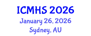 International Conference on Medicine and Health Sciences (ICMHS) January 26, 2026 - Sydney, Australia