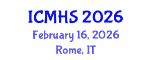 International Conference on Medicine and Health Sciences (ICMHS) February 16, 2026 - Rome, Italy