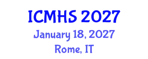 International Conference on Medicine and Health Sciences (ICMHS) January 18, 2027 - Rome, Italy