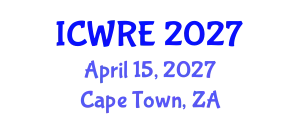 International Conference on Water Resources and Environment (ICWRE) April 15, 2027 - Cape Town, South Africa