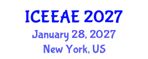 International Conference on Energy Efficiency and Alternative Energy (ICEEAE) January 28, 2027 - New York, United States