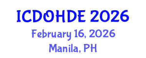 International Conference on Dentistry, Oral Health and Dental Ethics (ICDOHDE) February 16, 2026 - Manila, Philippines
