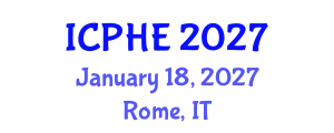 International Conference on Public Health Education (ICPHE) January 18, 2027 - Rome, Italy