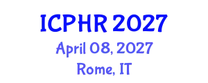 International Conference on Public Health Research (ICPHR) April 08, 2027 - Rome, Italy