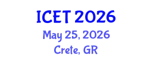 International Conference on Electrochemistry and Technology (ICET) May 25, 2026 - Crete, Greece