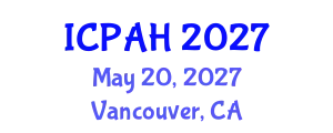 International Conference on Physical Activity and Health (ICPAH) May 20, 2027 - Vancouver, Canada