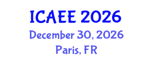 International Conference on Agricultural Environment and Economics (ICAEE) December 30, 2026 - Paris, France