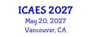International Conference on Applied Energy Systems (ICAES) May 20, 2027 - Vancouver, Canada