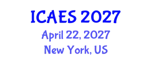 International Conference on Applied Energy Systems (ICAES) April 22, 2027 - New York, United States
